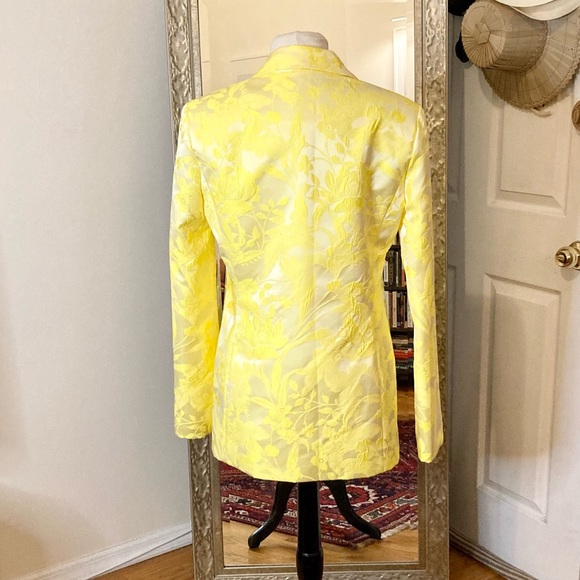 Amanda Uprichard Brocade yellow blazer size small - Picture 2 of 3